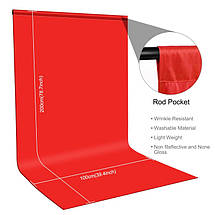 Фон студійний тканинний Puluz PU5209R red Chroma Key 1х2м, фото 4