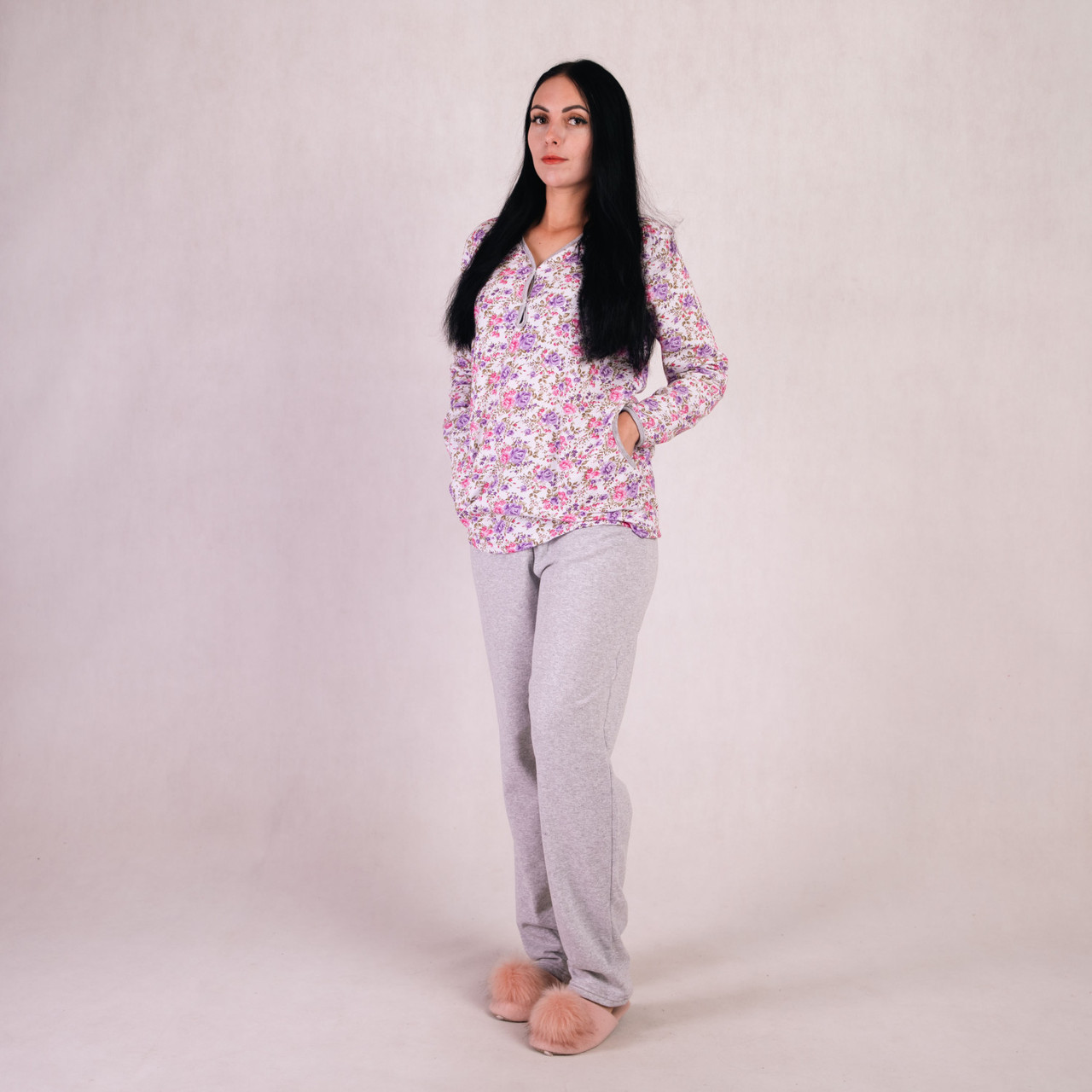 Піжама батал жіноча тепла з начосом тепла 48-62 р.