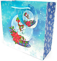 Пакет подарунковий 16х16х7см Новий рік №GB-24005/Мандарин/(10)(300)