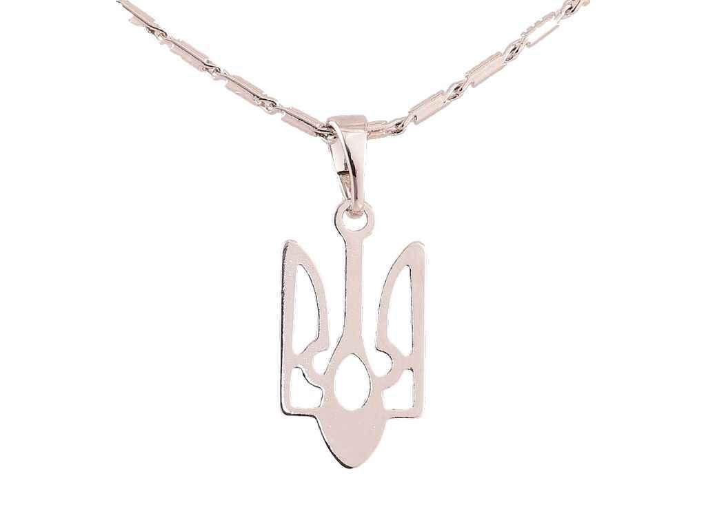 Кулон на ланцюжку Родій «Герб України» довжина 45-50см х 1мм ТМ XUPING, фото 1