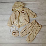 Дитячий теплий зимовий спортивний костюм-трійка для хлопчика для дівчинки маленького розміру, фото 2