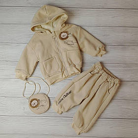 Дитячий теплий зимовий спортивний костюм-трійка для хлопчика для дівчинки маленького розміру