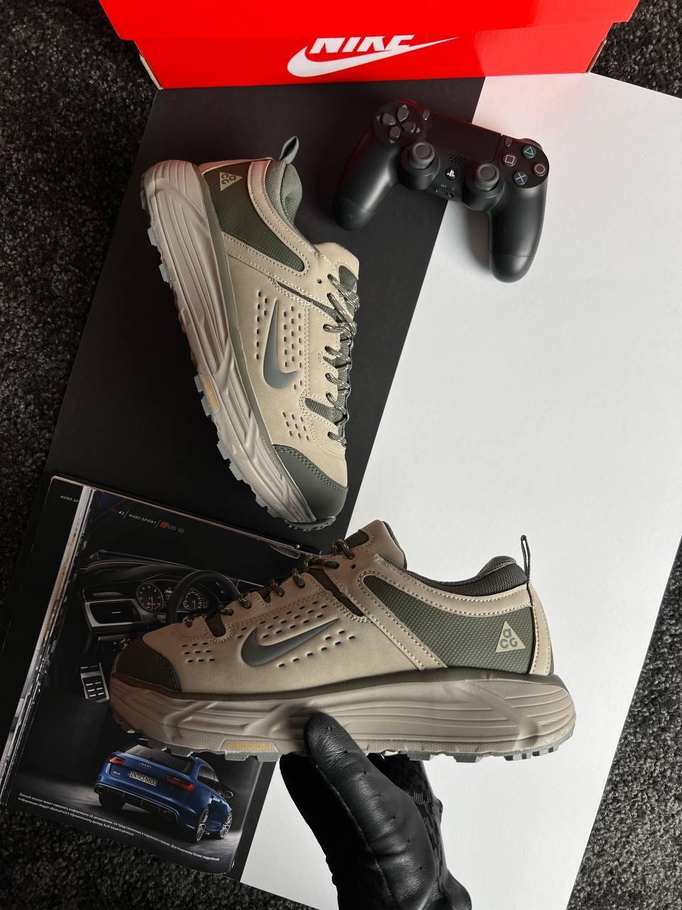 Чоловічі кросівки Nike ACG Running Beige, кеди Найк шкіра текстиль водовідштовхувальний термо. Чоловіче взуття