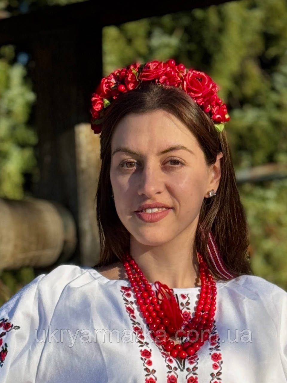 Віночок для національного костюму "Маки-калина"