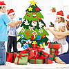 Дитяча ялинка + 25 іграшок з фетру (100х59 см) Christmas Free / Безпечна новорічна ялинка для дітей, фото 2