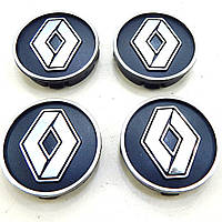 Ковпаки коліс Renault (Чорні+ Хром) 60 мм (4шт)