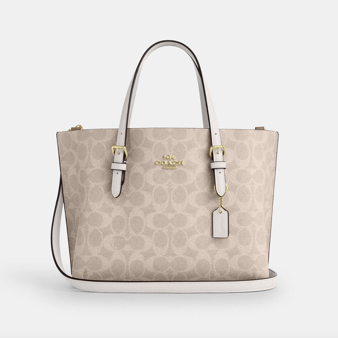 Сумка жіноча Coach Mollie Tote Bag 25 In Signature Canvas Білий. (377)