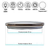 Led світильник накладний ULM 50W з пультом керування регулюванням яскравості для спальні, фото 2