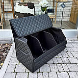 Органайзер у багажник з логотипом Ford з екошкіри, чорний, 65 см, складаний органайзер у багажник, фото 5