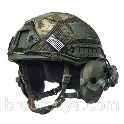 Комплект Шолом FAST Ops-Core + Навушники WALKERS RAZOR SLIM + Кріплення "ЧЕБУРАШКА" + Кавер У ПОДАРУНОК, фото 1