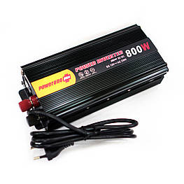 12V в 220V Автомобільний інвертор напруги PowerOne 800W з функцією заряджання акумулятора
