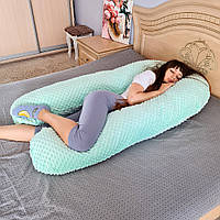 Подушка для вагітних U-подібна Плюш М'ята