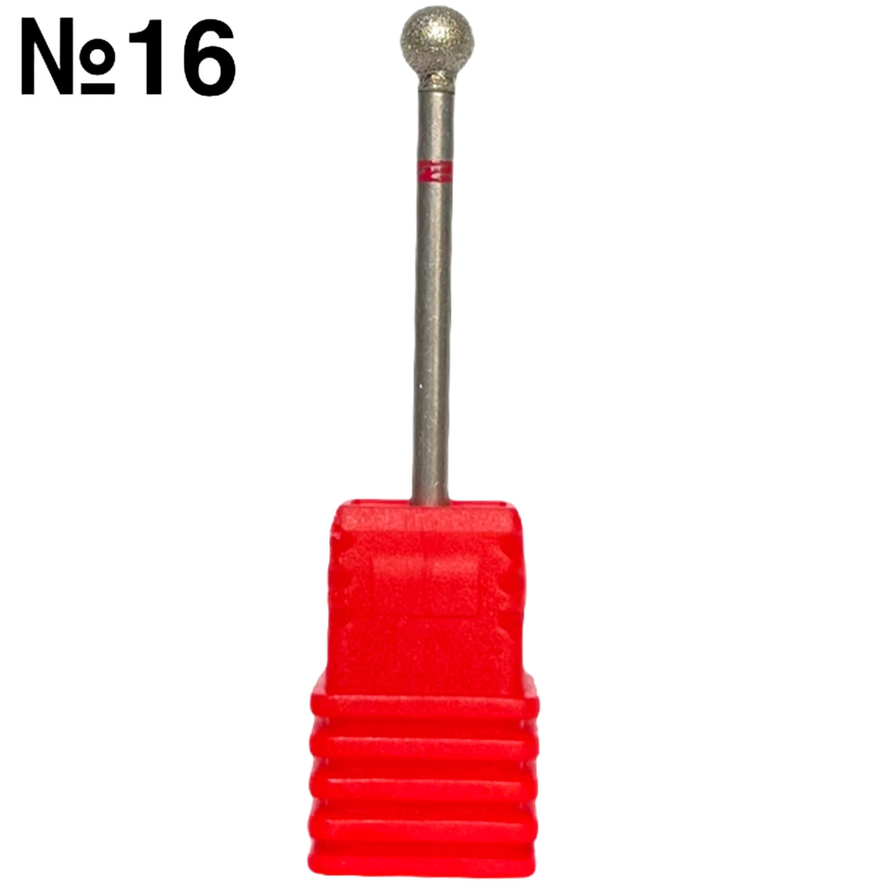 Насадка-фреза з алмазним напиленням для манікюру і педикюру Червоний Куля №16