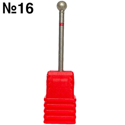 Насадка-фреза з алмазним напиленням для манікюру і педикюру Червоний Куля №16, фото 1