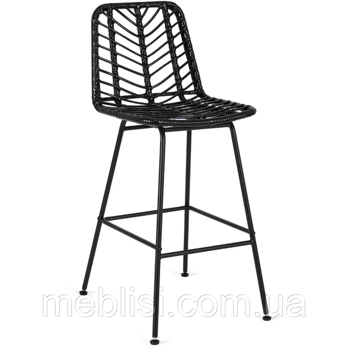 Барний стілець плетений JERRY колір чорний (MEBEL ELITE) ME.JERRY/CZ/CZ/RT/H