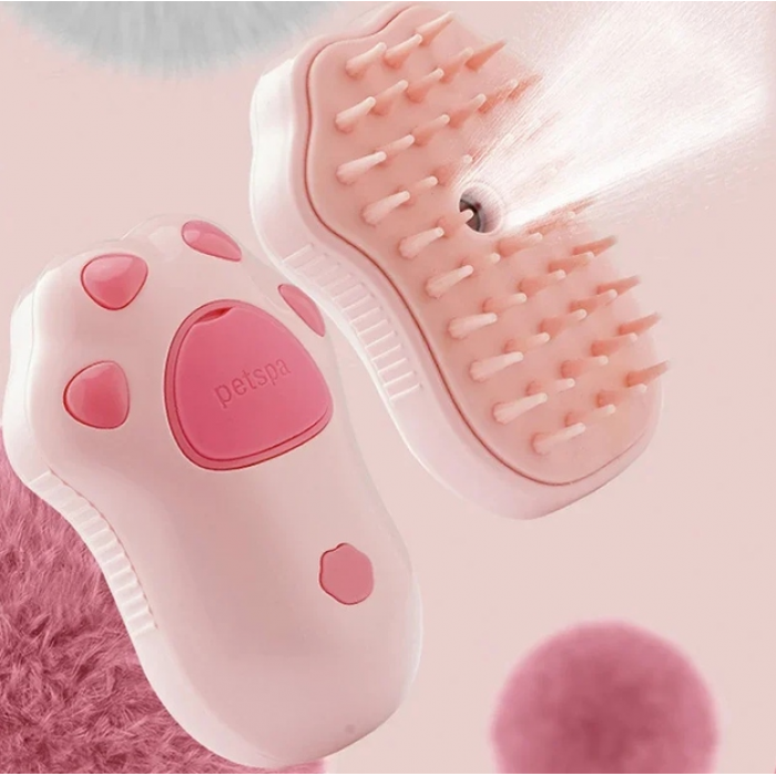 Електрична щітка 3в1 для вичісування шерсті у тварин Pet Spa Рожева