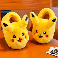 Тапочки теплі плюшеві Пікачу з м'якою підошвою 32 Жовтий
