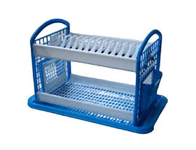 Сушка двоярусна (14 тарілок), голуба-біла Од