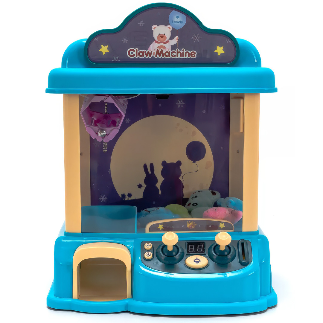 Дитячий ігровий автомат із краном для лову іграшок Claw Machine BLUE Гра з світловими та звуковими ефектами