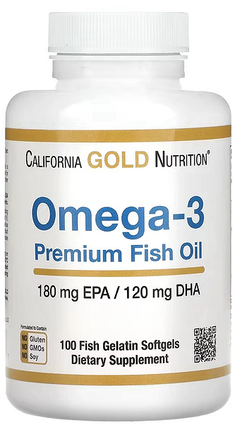 California Gold Nutrition Омега-3, риб’ячий жир преміальної якості 100 капсул, фото 1