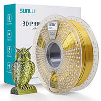 Пластик SUNLU Silk PLA+ Dual Color Black Gold, Reusable Spool v3, 1.75, 1кг, 205-230℃, Чорний Золотий філамент для 3Д-дру