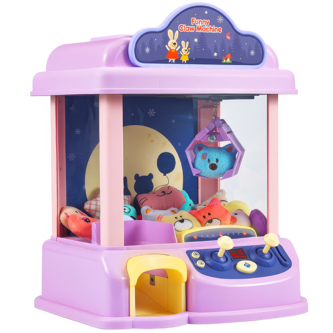 Дитячий ігровий автомат із краном для лову іграшок Claw Machine PINK Гра з світловими та звуковими ефектами