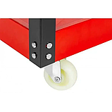 Підкатний візок для інструментів на коліщатках Mar-pol M66604 універсальний візок з поличками для майстерні, фото 2