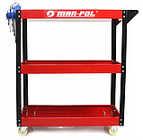 Підкатний візок для інструментів на коліщатках Mar-pol M66604 універсальний візок з поличками для майстерні, фото 5
