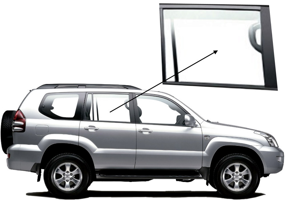 Бічне скло Toyota Land Cruiser Prado J120 2003-2009 задніх дверей праве, фото 1