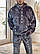 Піжама чоловіча тепла з кенгуру  Доллар синього кольору, фото 3
