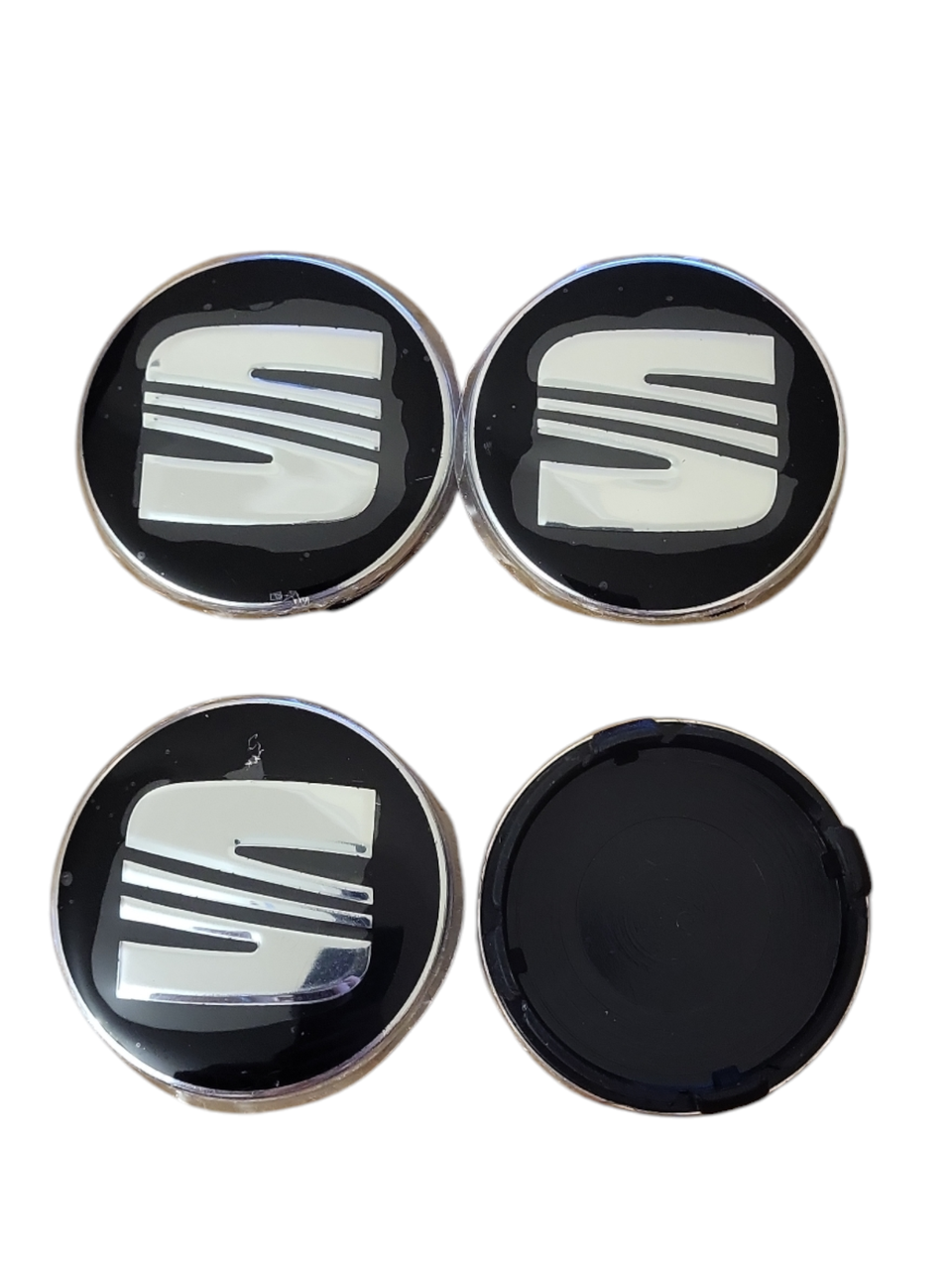 Ковпачки, заглушки на диски Seat Сеат 60 мм / 56 мм чорні 4 шт