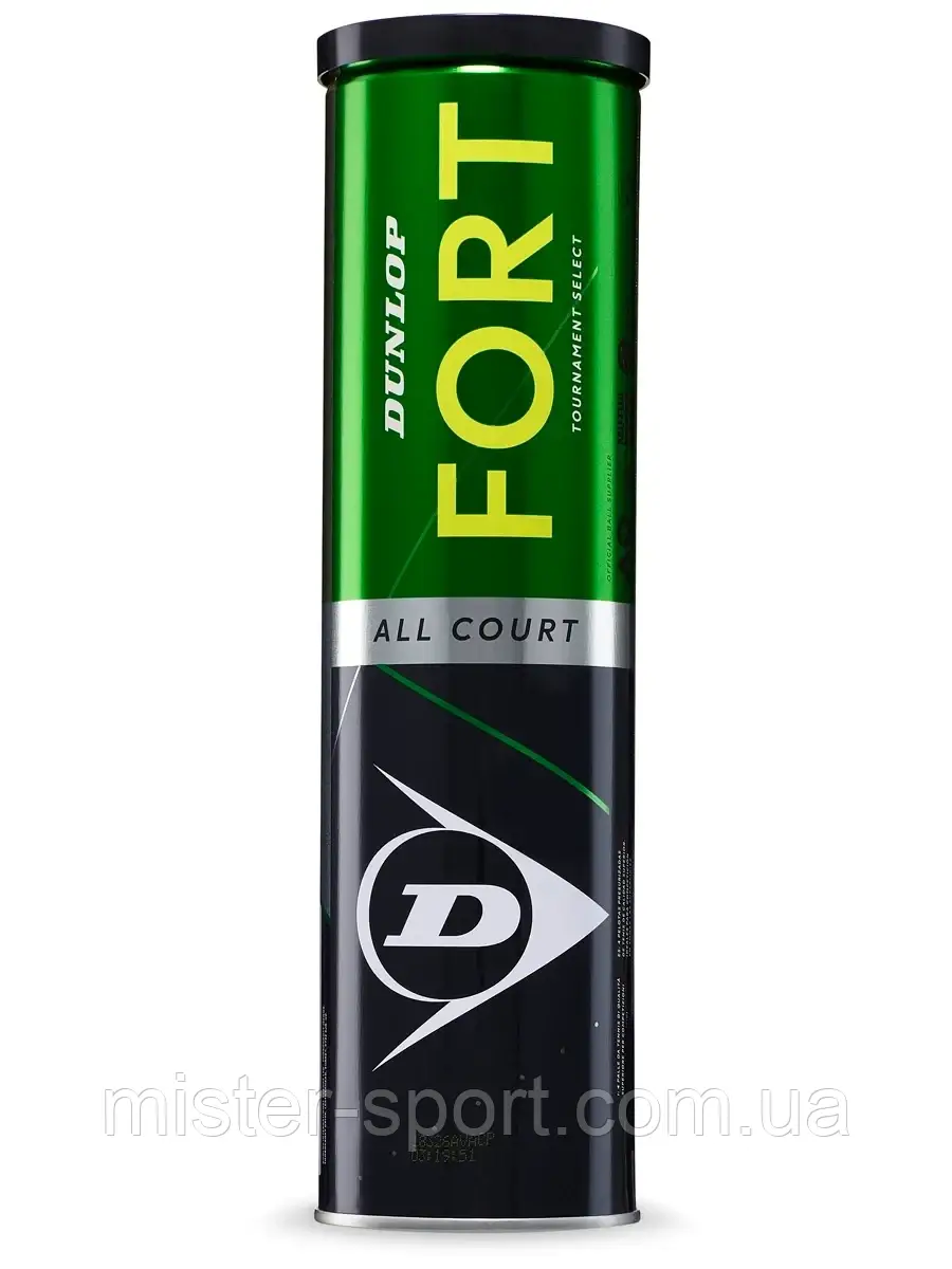 Нові м' ячі Dunlop Fort All Court для великого тенісу 4 м'яча в банці, фото 1