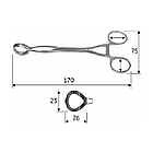 Затискач для утримання язика вікончастий з насічками на браншах, 17 см, J-33-510, фото 2