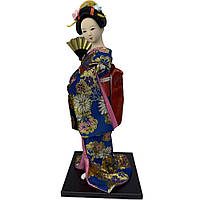 Лялька японська "Гейша з віялом" 30 см синя (C5738)