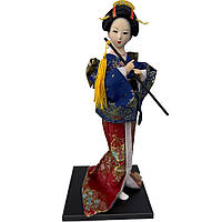 Лялька японська "Гейша з флейтою" 30 см синя (C5740)