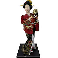 Лялька японська "Гейша з віялом" 30 см червона (C5748)