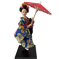 Лялька японська "Гейша з парасолькою" 30 см синя (C5752)