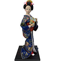 Лялька японська "Гейша з віялом" 30 см синя (C5754)