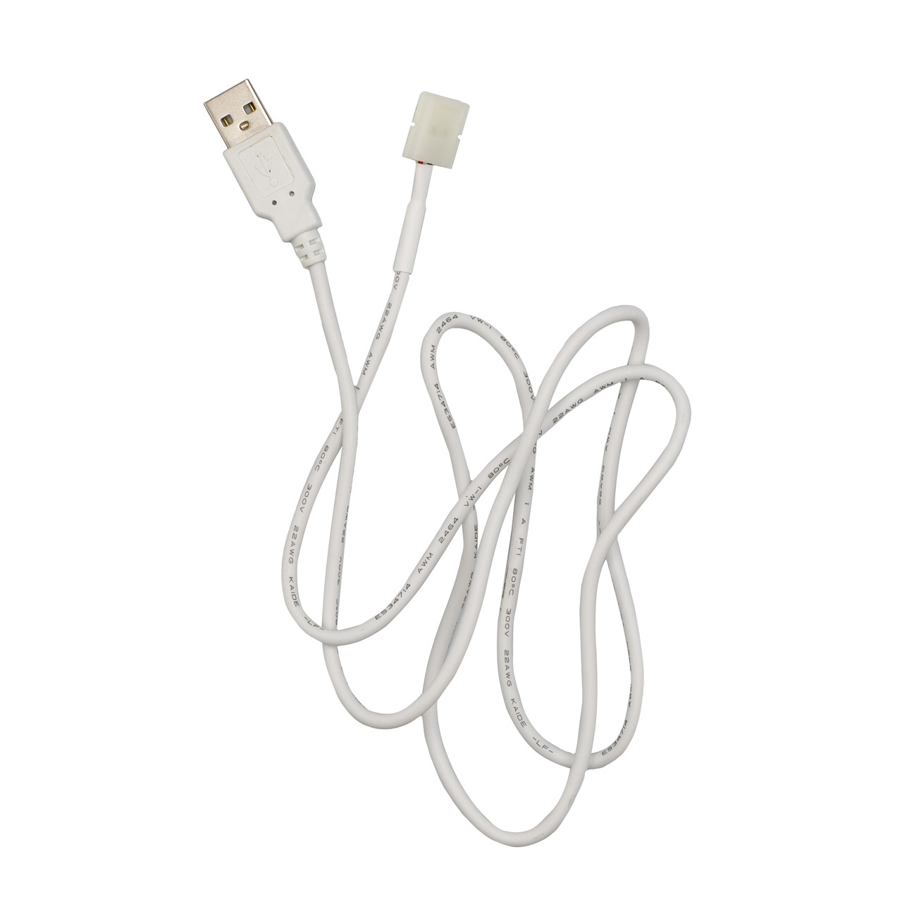 Кабель USB 2.0 Білий - Конектор для стрічки 8мм (1М)