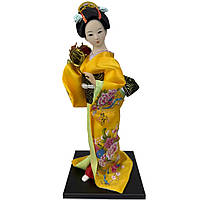 Лялька японська "Гейша з барабаном" 30 см жовта (C5760)