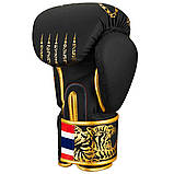 Боксерські рукавиці Phantom Muay Thai Black Gold 10 унцій (Бинти 4м. в подарунок), фото 4