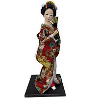 Лялька японська "Гейша з віялом" 30 см червона (C5766)
