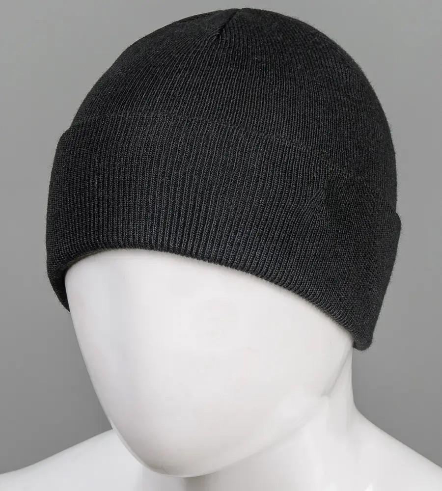 Базова подвійна шапка з відвортом (24053), Чорний, фото 1