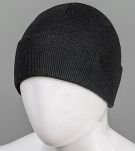 Базова подвійна шапка з відвортом (24053), Чорний