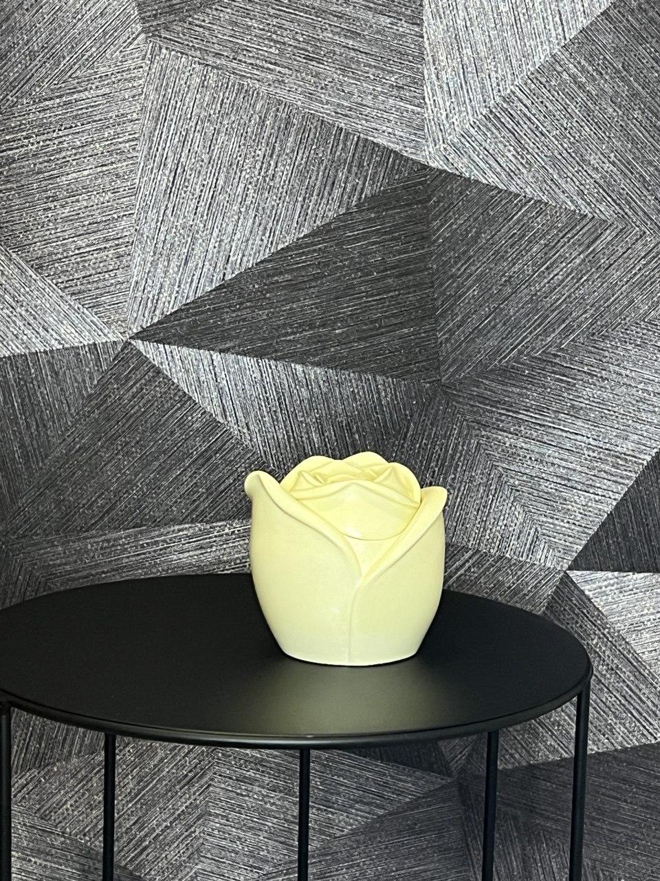 Кашпо із гіпсу  ТРОЯНДА  для контейнерних свічок.