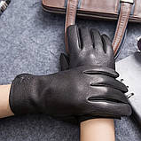 Чоловічі рукавиці із оленячої шкіри. Якісні м'які перчатки із натуральної шкіри, фото 2