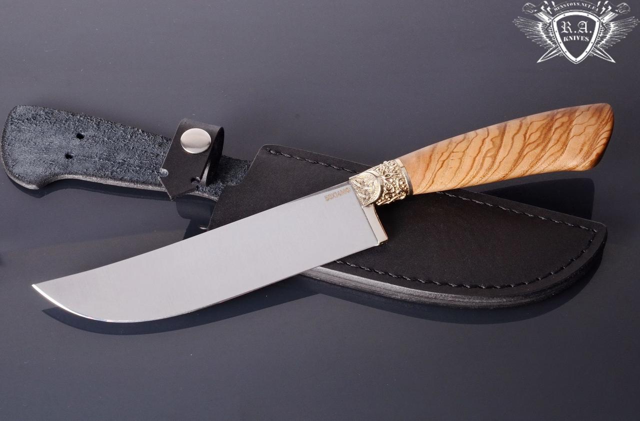 Ніж ручної роботи «Пчак класичний» 160х36х3мм з інструментальної сталі та руків'ям із ясеня, фото 1