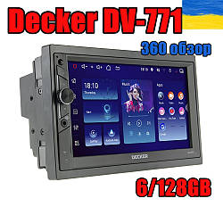 Топова 2 Din автомагнітола Decker DV-771 6/128Gb, 4G, CarPlay, DSP + камера Подарунок