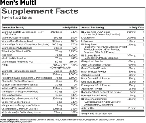 Мультивітаміни для чоловіків Rule1 Men’s Multi Active Lifestyle | Підтримка енергії, імунітету та активного способу життя, фото 2