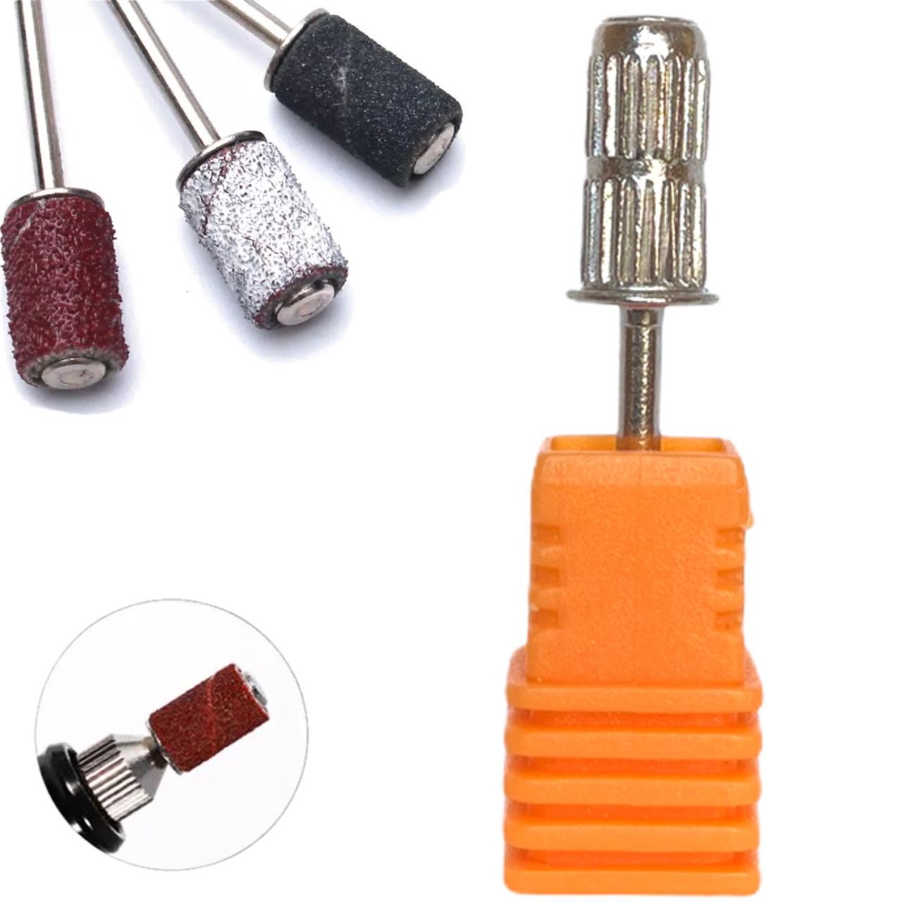 Металевий тримач-насадка для пісочних (наждакових) ковпачків-барабанчиков, 6.5 мм, фото 1